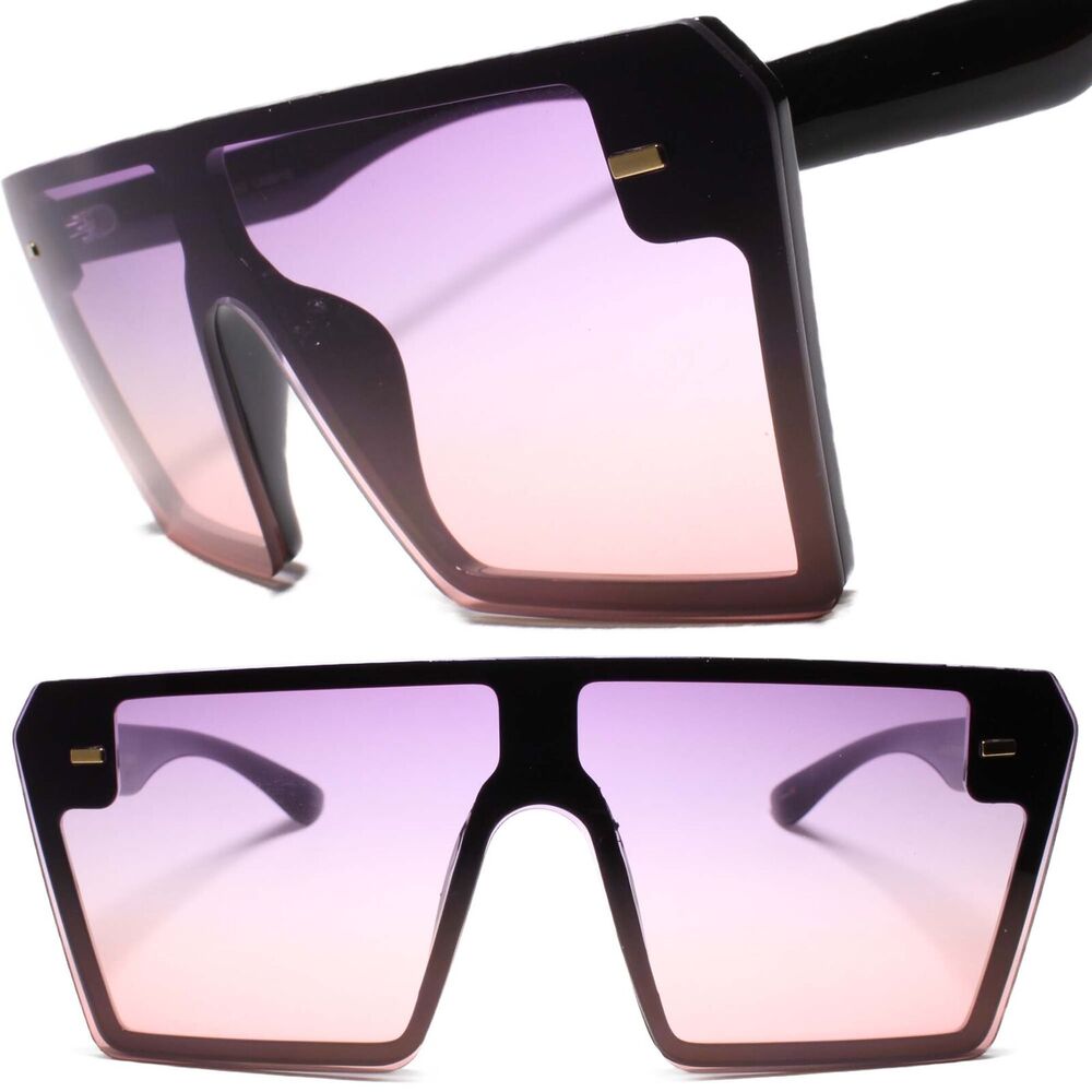 Kiss Oversized Square Sunglasses Purple Pink Gradient Lens 80s 90s Style